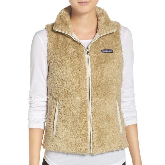 Patagonia Jackets & Blazers - Patagonia Los Gatos Womens Size Small Sherpa Pile Fleece Fuzzy Vest Beige Hiking